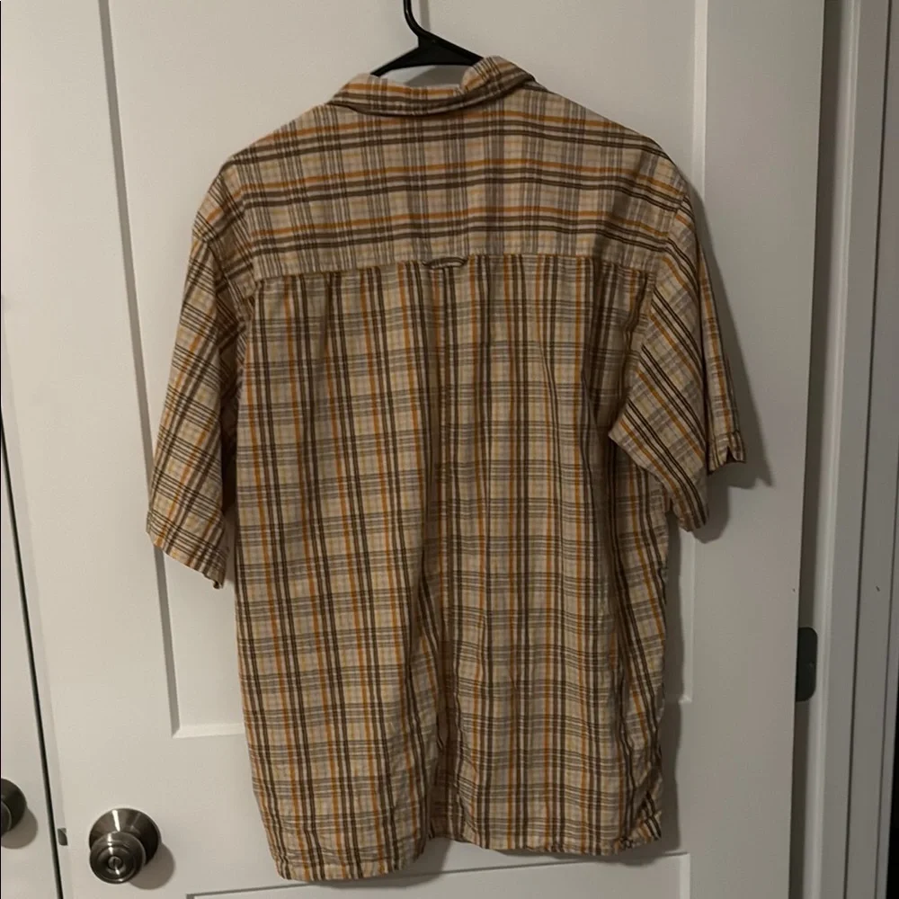 The North Face Plaid Men's Shirt in Brown and Orange size L